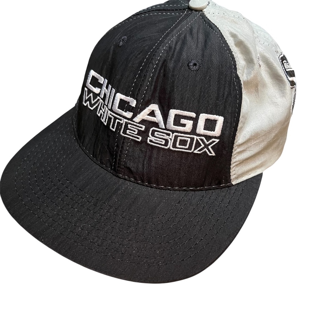 Vintage STARTER Chicago White Sox MLB Snapback Hat 80s 90s Block Made USA nylon